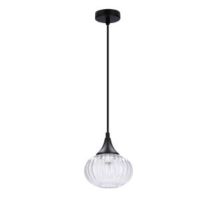Lampa wisząca czarno-bezbarwny EXETER 1xE14x40W Candellux 924029
