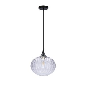 Lampa wisząca czarno-bezbarwny EXETER 1xE27x40W wym: 90x24x24 cm Candellux 924085