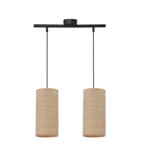Lampa wisząca czarno-beżowa Fleri 2xE27x60W wym: 130x45x12 cm Candellux 856494
