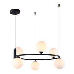 Lampa wisząca czarno-biała Amily 6xG9x25W wym: 98x60x60 cm Italux 854424