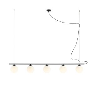 Lampa wisząca czarno-biała Beryl 5xE14x40W wym: 90x140x14 cm Aldex 854299