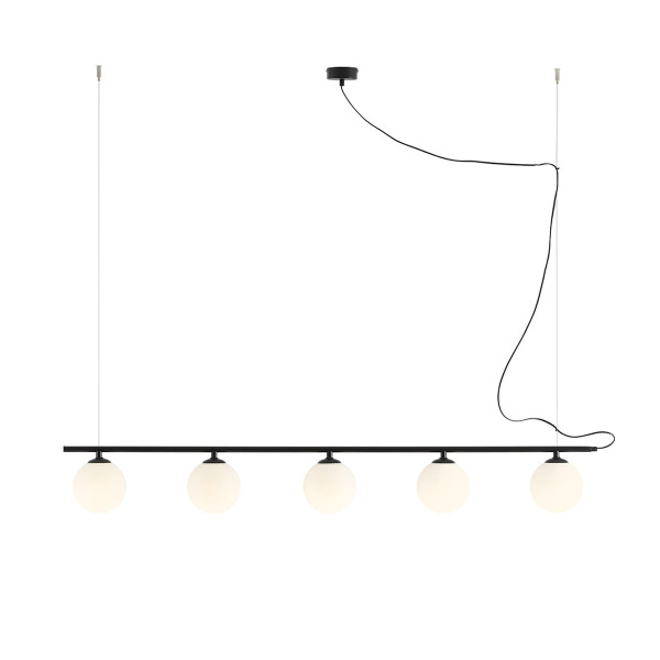 Lampa wisząca czarno-biała Beryl 5xE14x40W wym: 90x140x14 cm Aldex 854299