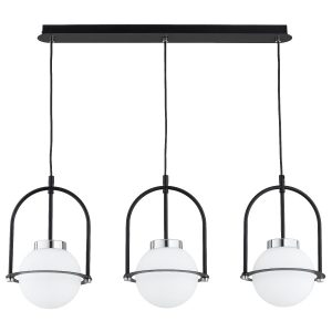 Lampa wisząca czarno-biała-chromowana LERIA 3xE14x10W Alfa 841564 Lampa wisząca czarno-biała-chromowana LERIA 3xE14x10W Alfa 841564