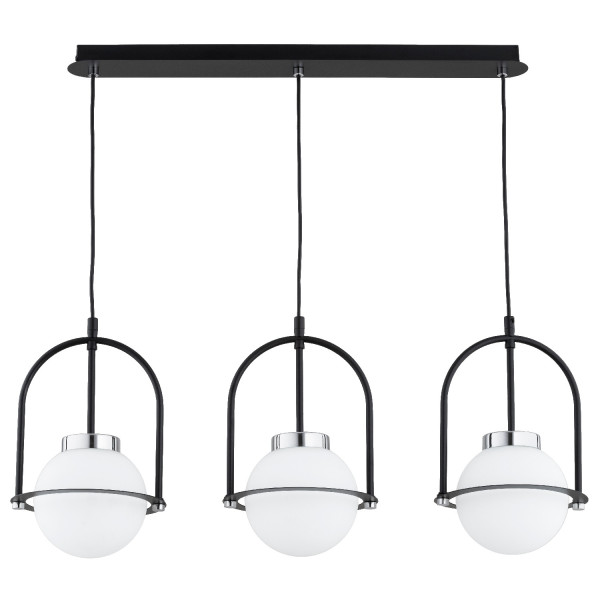 Lampa wisząca czarno-biała-chromowana LERIA 3xE14x10W Alfa 841564