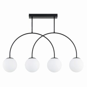 Lampa wisząca czarno-biała DILAR 4xE14x10W wym: 55x15x85 cm Alfa 837916 Lampa wisząca czarno-biała DILAR 4xE14x10W wym: 55x15x85 cm Alfa 837916