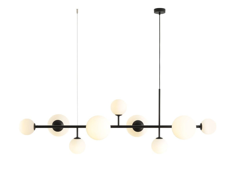 Lampa wisząca czarno-biała Dione 9xE14x15W wym: 200x170x62 cm Aldex 851996
