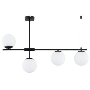 Lampa wisząca czarno-biała FORT 4xE14x10W wym: 60x15x88 cm Alfa 841842 Lampa wisząca czarno-biała FORT 4xE14x10W wym: 60x15x88 cm Alfa 841842