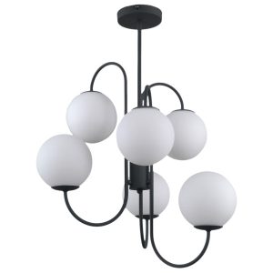 Lampa wisząca czarno-biała Gela 6xG9x5W wym: 79x56x56 cm Italux 860898 Lampa wisząca czarno-biała Gela 6xG9x5W wym: 79x56x56 cm Italux 860898