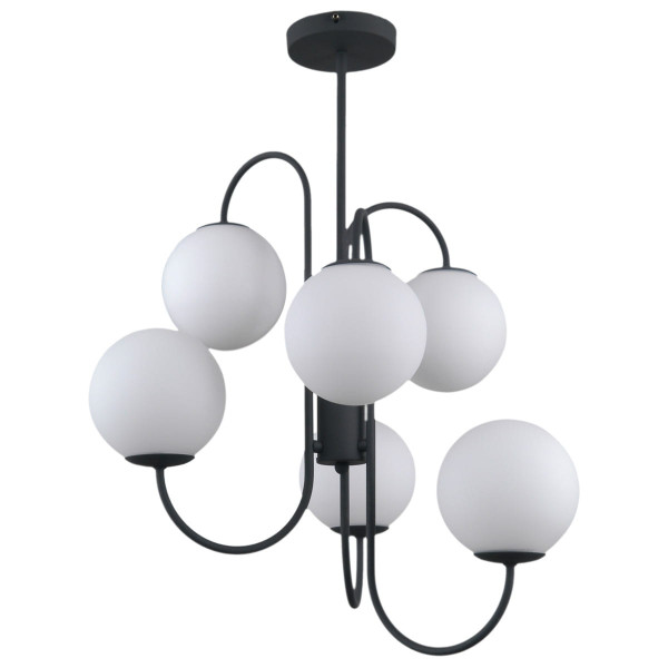Lampa wisząca czarno-biała Gela 6xG9x5W wym: 79x56x56 cm Italux 860898