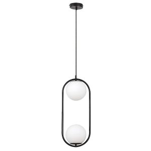 Lampa wisząca czarno-biała Ghita 2xE27x20W wym: 120x21x15 cm Rabalux 952587 Lampa wisząca czarno-biała Ghita 2xE27x20W wym: 120x21x15 cm Rabalux 952587