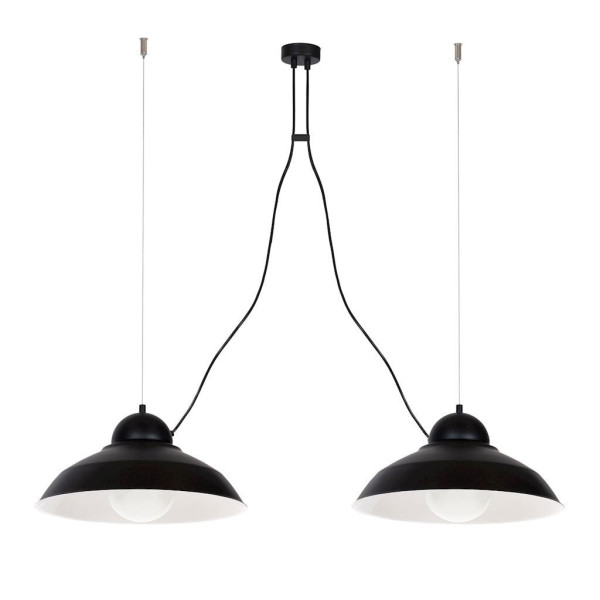 Lampa wisząca czarno-biała GUSTAV 2xE27x60W wym: 110x100x40 cm Milagro 854513