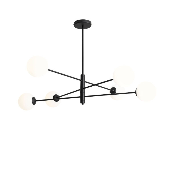 Lampa wisząca czarno-biała HOMME 6xE14x40W wym:85x108x108 Aldex 1027263