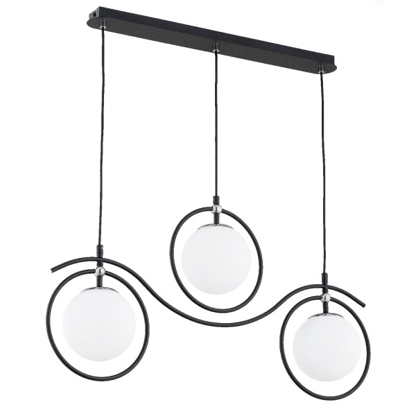 Lampa wisząca czarno-biała KIRA 3xE14x10W wym: 90x24x78 cm Alfa 841881
