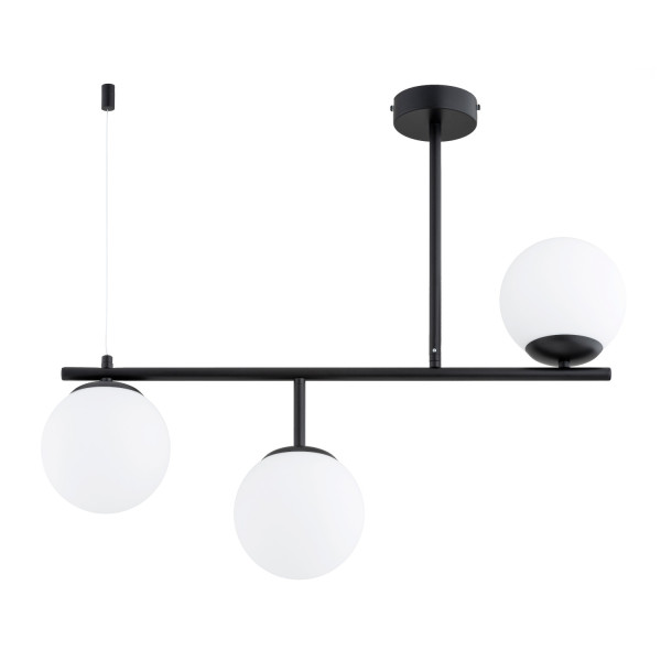 Lampa wisząca czarno-biała LUNA 3xE14x10W wym: 62x15x72 cm Alfa 841675
