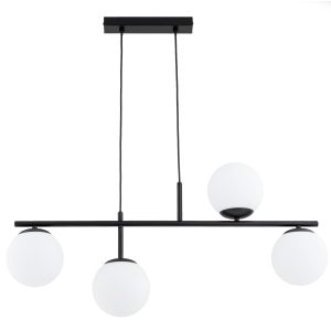 Lampa wisząca czarno-biała LUNA 4xE14x10W wym: 80x15x82 cm Alfa 841854 Lampa wisząca czarno-biała LUNA 4xE14x10W wym: 80x15x82 cm Alfa 841854