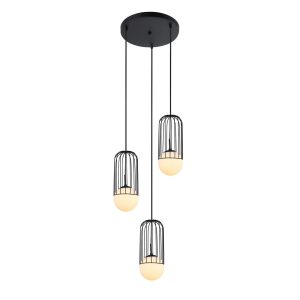 Lampa wisząca czarno-biała Matty 3xE27x40W wym: 120x30x30 cm Italux 860978 Lampa wisząca czarno-biała Matty 3xE27x40W wym: 120x30x30 cm Italux 860978