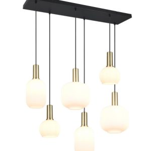 Lampa wisząca czarno-biała-mosiężny DIVA 6xE27x10W wym: 150x92x35 cm Trio 837775 Lampa wisząca czarno-biała-mosiężny DIVA 6xE27x10W wym: 150x92x35 cm Trio 837775