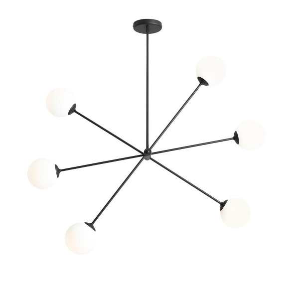 Lampa wisząca czarno-biała Ohio 6xE14x40W wym: 120x108x30 cm Aldex 856514