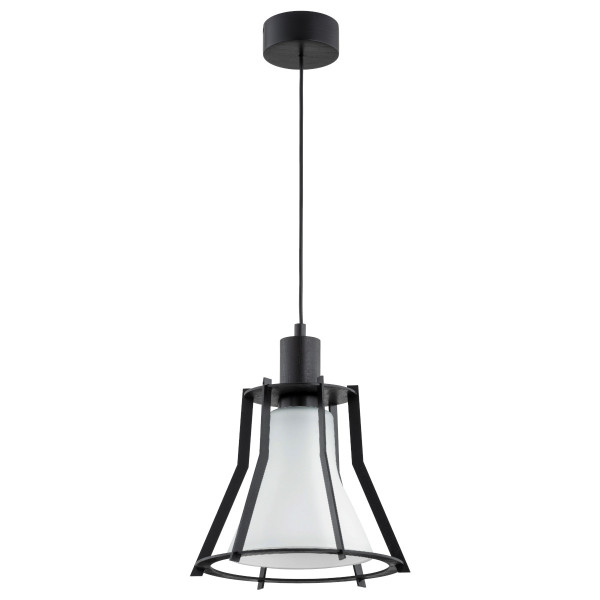 Lampa wisząca czarno-biała POMAX 1xE27x15W wym: 95x30x30 cm Alfa 836467