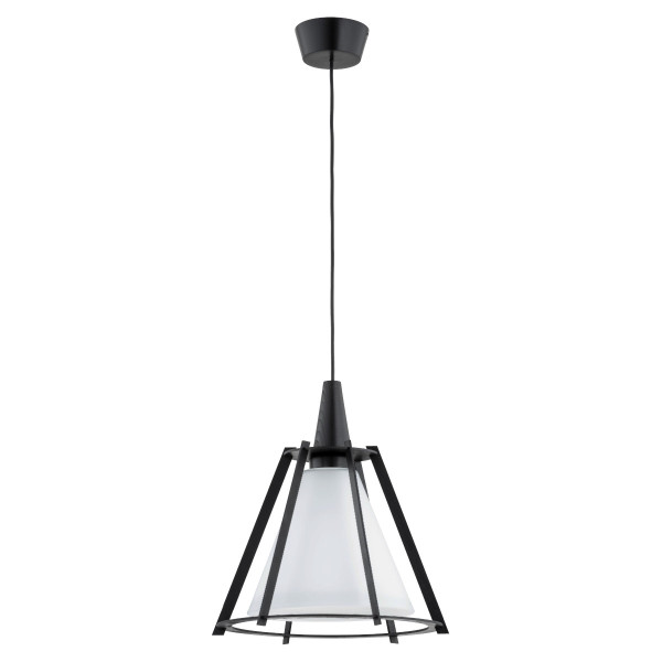 Lampa wisząca czarno-biała POMONA 1xE27x15W wym: 95x33x33 cm Alfa 836395