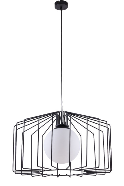 Lampa wisząca czarno-biała RAMOS 1xE27x60W wym: 100x38x38 cm Aldex 841691