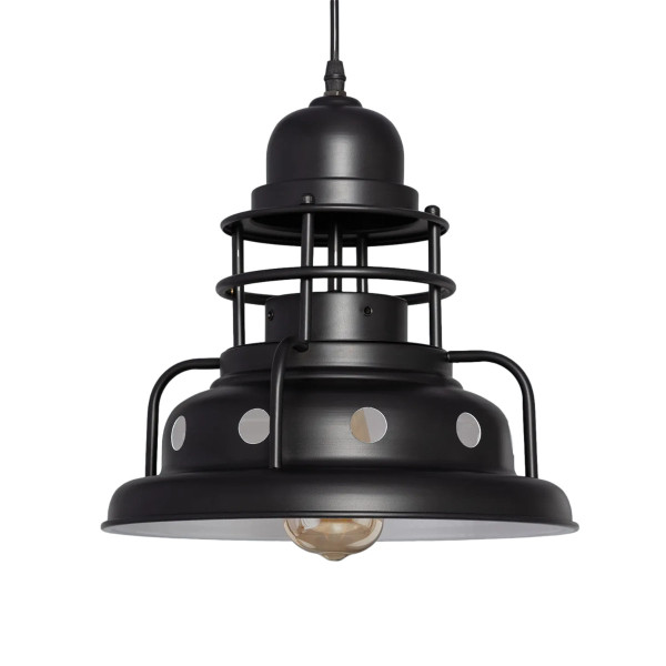 Lampa wisząca czarno-biała Retro 1xE27x12W wym: 200x30x30 cm Abruzzo 860836