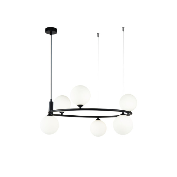 Lampa wisząca czarno-biała RING 6xG9x25W wym: 184x58x58 cm Maytoni 854291