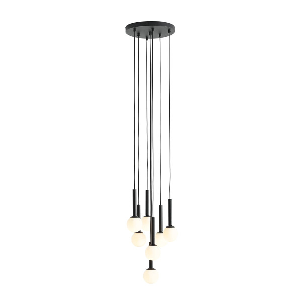Lampa wisząca czarno-biała Riu 7xG9x5W wym: 200x30x30 cm Aldex 856442