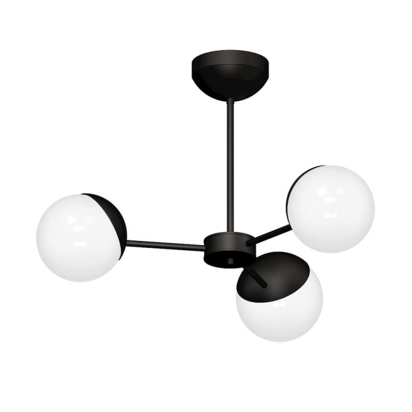 Lampa wisząca czarno-biała SFERA 3xE14x40W wym: 42x60x60 cm Milagro 856360
