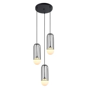 Lampa wisząca czarno-biała Simon 3xG9x25W wym: 102x37x37 cm Italux 854309 Lampa wisząca czarno-biała Simon 3xG9x25W wym: 102x37x37 cm Italux 854309