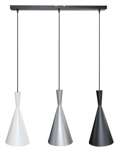 Lampa wisząca czarno-biała-srebrna-czarna Trincola 3xE27x40W Rabalux 851399