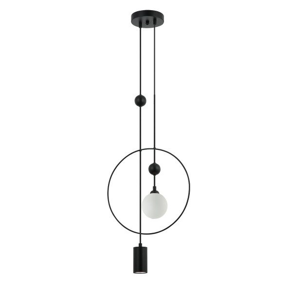 Lampa wisząca czarno-biała TROSTI 2xG9x60W wym: 150x36x10 cm Italux 854584