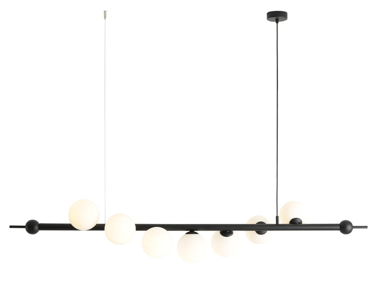 Lampa wisząca czarno-biała Wave 7xE14x10W wym: 166x168x32 cm Aldex 852593
