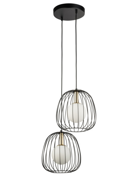 Lampa wisząca czarno-biała-złota BELL 2xG9x12W Sigma Lighting 838078