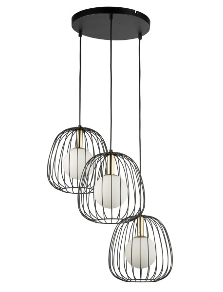 Lampa wisząca czarno-biała-złota BELL 3xG9x12W Sigma Lighting 837812