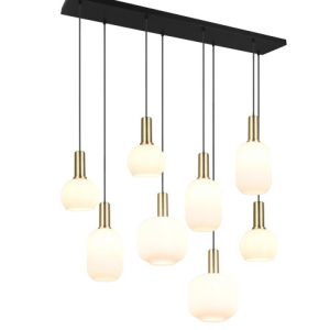 Lampa wisząca czarno-biała-złota DIVA 8xE27x10W wym: 150x120x32 cm Trio 837773 Lampa wisząca czarno-biała-złota DIVA 8xE27x10W wym: 150x120x32 cm Trio 837773