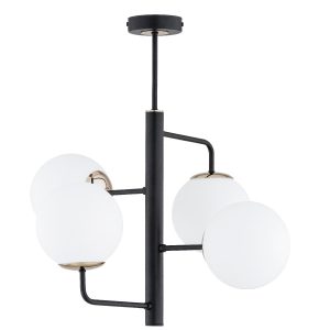 Lampa wisząca czarno-biała-złota LAMUR 4xE14x10W wym: 55x52x52 cm Alfa 837805