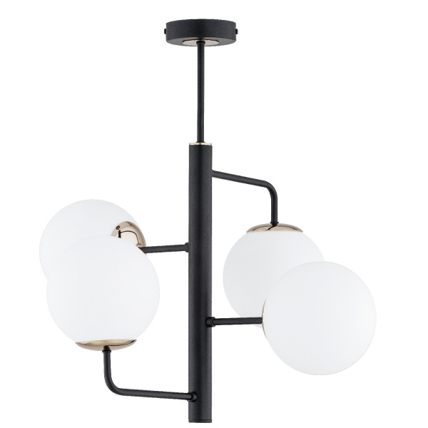 Lampa wisząca czarno-biała-złota LAMUR 4xE14x10W wym: 55x52x52 cm Alfa 837805