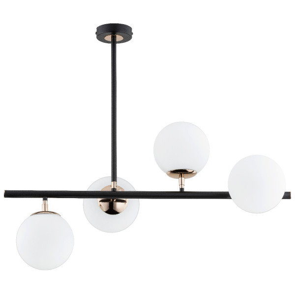Lampa wisząca czarno-biała-złota LURO 4xE14x10W wym: 65x75,5x38,5 cm Alfa 841866