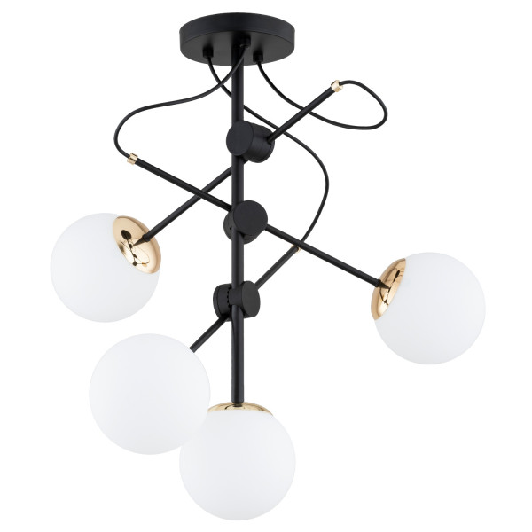 Lampa wisząca czarno-biała-złota OLIMP 4xE14x10W wym: 65x60x60 cm Alfa 841893