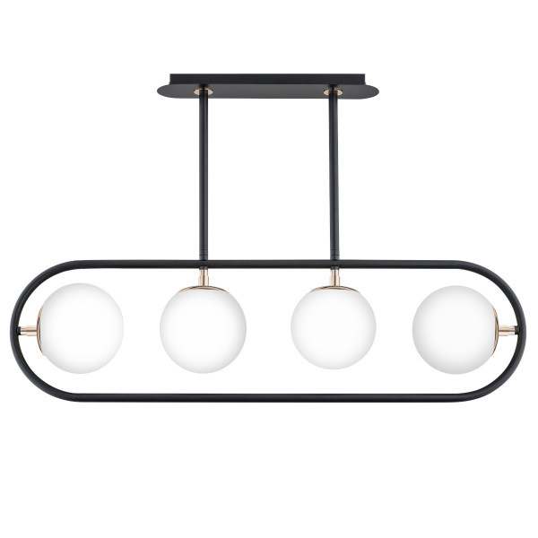 Lampa wisząca czarno-biała-złota SARAN 4xE14x10W wym: 53x80x15 cm Alfa 836409