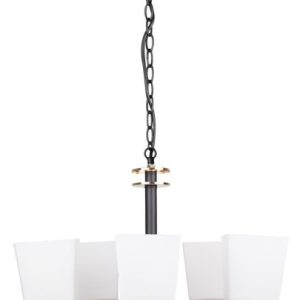Lampa wisząca czarno-biała-złota SCHUBERT 5xE27x40W Candellux 924211