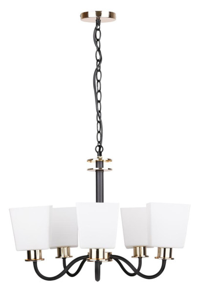 Lampa wisząca czarno-biała-złota SCHUBERT 5xE27x40W Candellux 924211