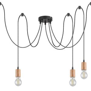 Lampa wisząca czarno-brązowa Dollien 5xE27x40W wym: 210×4,5×4,5 cm Rabalux 854729