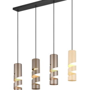 Lampa wisząca czarno-brązowa-kremowa-patyna STREAM 4xGU10x10W Trio 837840 Lampa wisząca czarno-brązowa-kremowa-patyna STREAM 4xGU10x10W Trio 837840