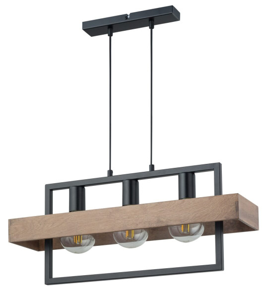 Lampa wisząca czarno-brązowa Robin 3xE27x15W Sigma Lighting 841625