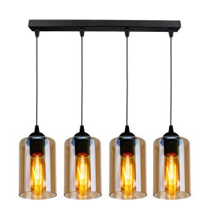 Lampa wisząca czarno-bursztynowy BISTRO 4xE27x40W Candellux 924194 Lampa wisząca czarno-bursztynowy BISTRO 4xE27x40W Candellux 924194