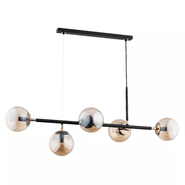 Lampa wisząca czarno-bursztynowy Dansa 5xE14x40W wym: 80x110x31 cm Alfa 1000768
