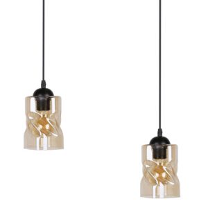 Lampa wisząca czarno-herbaciany FELIS 2xE27x60W wym: 90x44x10 cm Candellux 924201 Lampa wisząca czarno-herbaciany FELIS 2xE27x60W wym: 90x44x10 cm Candellux 924201