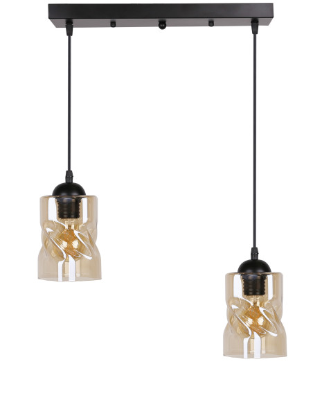 Lampa wisząca czarno-herbaciany FELIS 2xE27x60W wym: 90x44x10 cm Candellux 924201